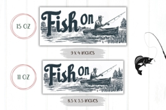 Fish On Mug Design, Fishing Mug PNG, Fisherman Sublimation Product Image 2