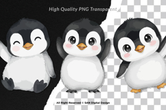 15 Bundle Watercolor Baby Penguin Cute Kids Pose Ice White Product Image 2