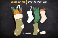 Christmas Stocking SVG laser cut file for Glowforge Product Image 2