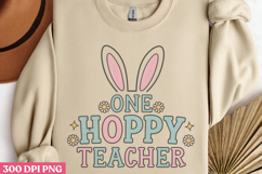 One hoppy teacher PNG, Retro Teacher Easter Sub Product Image 2