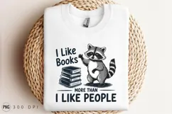 Raccoon Loves Books More Than People Vector PNG Product Image 3