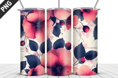 Flowers Tumbler Wrap | Sublimation Design | Tumbler PNG Product Image 1