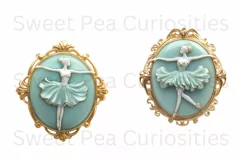Cameo, Brooch, Victorian, Ephemera, PNG, Flower, Clipart Product Image 2
