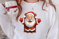 Christmas Santa Claus Peeking Clipart PNG Product Image 2