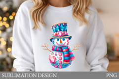 Sparkling Snowman Sublimation. Snowman T-Shirt Design Product Image 1