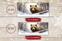 Winter Bear Mug Design, Watercolor Christmas Sublimation Product Image 2