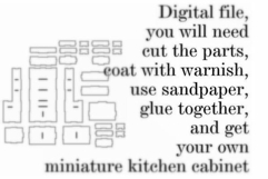 Dollhouse kitchen cabinet vector file, download 1/6 scale Product Image 2