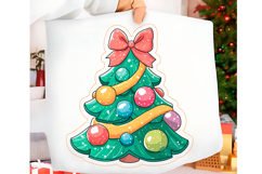 Whimsical Brush Stroke Christmas Tree Png Product Image 1