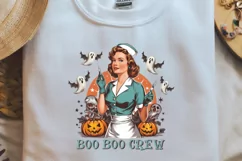 Vintage Halloween Nurse Boo boo crew PNG Product Image 1
