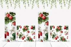Watercolor Raspberry Tumbler Print, Berries Tumbler Design Product Image 2