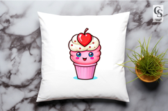 Cute Kawaii Heart Cupcake Clipart Sublimation PNG Product Image 3