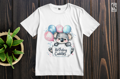 Cute Koala Birthday Cuddles Clipart Sublimation PNGFloral So Product Image 3