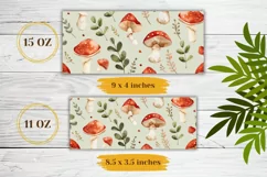 Cartoon Mushrooms Mug Wrap PNG, Forest Mug Sublimation Product Image 2