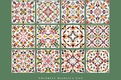 Colorful Portuguese Majolica Tile| Red Green Seamless Tile Product Image 2