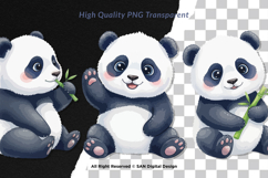 15 Bundle Watercolor Cute Panda Animal Bamboo Baby Cute Product Image 2