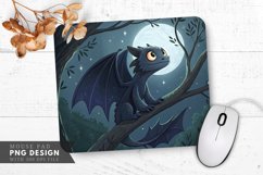 Curious Night Dragon on a Tree Branch Mouse Pad PNG Design Product Image 1