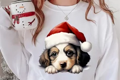 Christmas Peeking Dogs Clipart, Christmas PNG Product Image 2