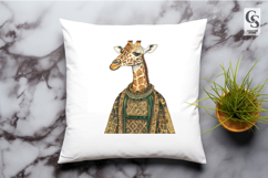 Royal Giraffe Portrait Watercolor Clipart Sublimation PNG Product Image 3