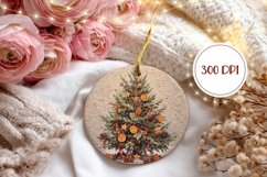 Christmas Tree Ornament, Winter Round Ornament Design Product Image 2