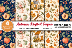 Autumn Digital Paper Backgrounds JPG Product Image 1