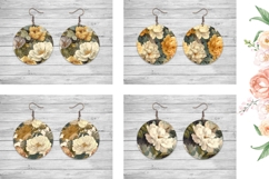 Flowers Round Earring Designs, Floral Earring Print Product Image 2