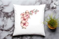 Pink Floral Corner Clipart Sublimation PNG Product Image 2