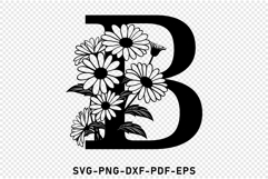 Daisy Flower Monogram Letters, Monogram Font SVG Cut Files Product Image 2