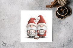 Cute christmas gnomes digital paper, background clipart Product Image 2