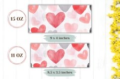 Pink Love Mug Wrap, Cartoon Hearts Mug Sublimation Design Product Image 2