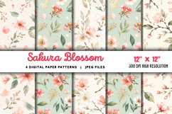 Sakura Blossom Digital Paper JPG Product Image 1
