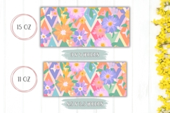 Abstract Flowers Mug Design, Floral Mug, Flowers Mug PNG Product Image 2