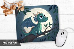 Moonlit Dragon in a Tree Mouse Pad PNG Design Product Image 1