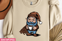 Gnome holding coffee beans PNG Product Image 3