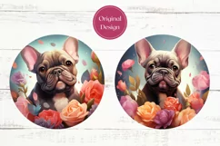 French Bulldog Car Coaster, Cute Bulldog Sublimation PNG Product Image 2