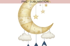 Nursery Moon PNG | Baby Moon &amp; Stars Clipart Product Image 2
