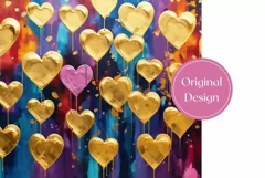 Golden Hearts Tumbler Design, Valentine's Day Sublimation Product Image 2