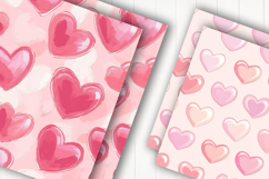 Pastel Pink Hearts Digital Paper Product Image 2