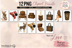 Leopard Dog Clipart PNG Bundle | 12 Fashion Elements Product Image 3