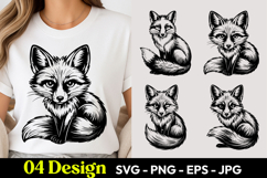 Kawaii Fox Cartoon SVG PNG Product Image 1