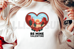 Desert Valentine Heart Scene With Cacti And Roses Product Image 2