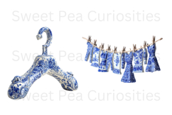 Blue Toile, Ephemera, PNG, Clipart, Junk Journal, flowers Product Image 2