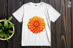 Orange Chrysanthemum Floral Clipart Sublimation PNG Product Image 2