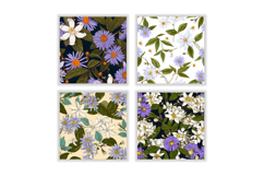 Jasmine &amp; Aster Flower Digital Paper | Flower Pattern Product Image 2