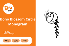 Boho Blossom Circle Monogram - Floral Bohemian Letter Frames Product Image 1