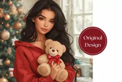 Black Hair Girl Tumbler Wrap, Christmas Tree Tumbler Product Image 2