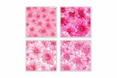 Watercolor Pink Chrysanthemum Flower Digital Paper Product Image 2