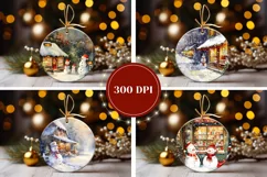 Watercolor Christmas Ornaments, Watercolor Snowman Ornament Product Image 2
