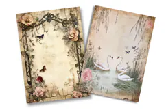 Romantic Swan Junk Journal Pages Product Image 2