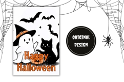 Ghost Garden Flag Template, Doodle Halloween Garden Flag Product Image 2
