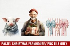 Pastel Christmas Farmhouse Clipart Product Image 1